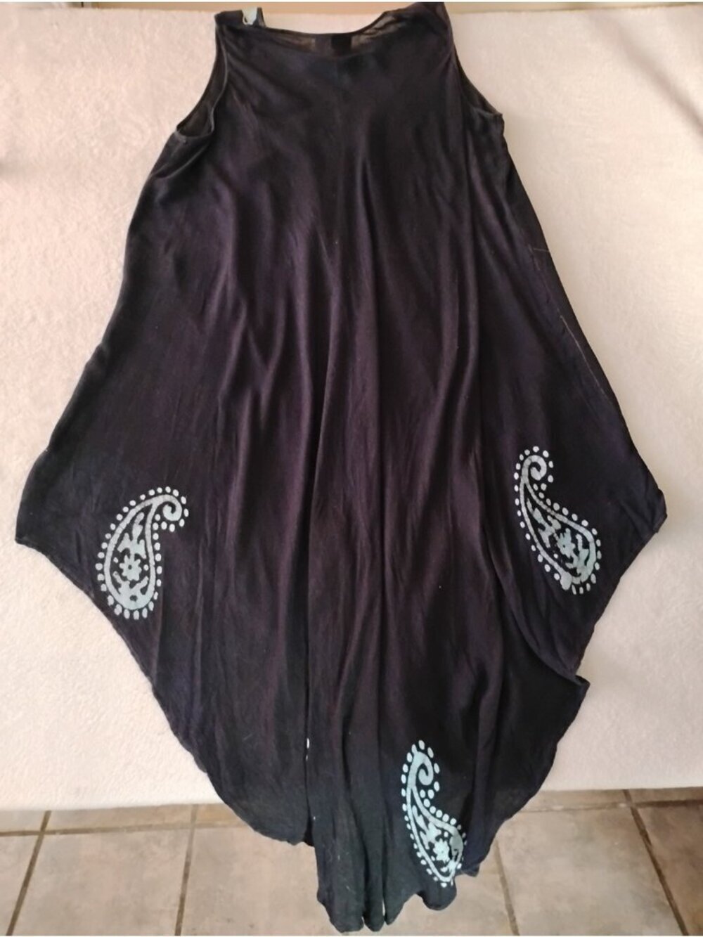 Collections Etc Womens Asymmetrical Dress Boho Embroidered Paisley Beach XL/XXL - Picture 5 of 8